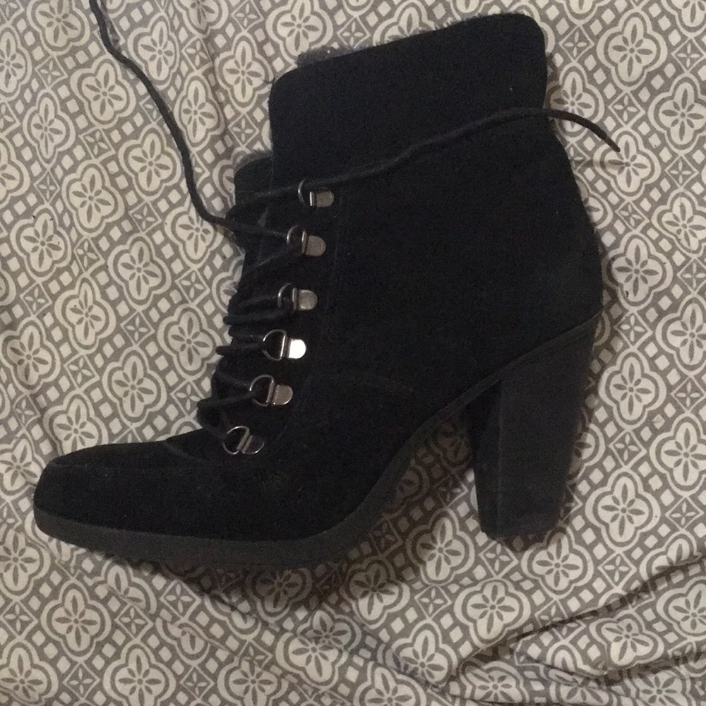 Black suede booties